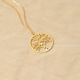 Trendy Fashion Hollow Tree of Life Inlaid Zircon Customizable Name Design Versatile Necklace