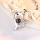 Delicate Dazzling Open Heart Shaped Diamond Projection Necklace
