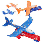 2 Pack Airplane Toys With Launcher, 2 Flight Modes LED Foam Glider Catapult Plane Toy, Outdoor Flying Toy For Kids, Airplane Birthday Party Gifts For 3 4 5 6 7 8 9 Years Old Boys Girls, kids toy airplane, Zogies Deals