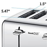 Prohibit Shelves In The Amazon. Toaster 4 Slice, Geek Chef Stainless Steel Extra-Wide Slot Toaster With Dual Control Panels Of Bagel,Defrost,Cancel Function,Ban Amazon, Toaster, Zogies Deals