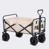 Folding Wagon Carts Collapsible Beach Wagon With Big Wheels For Sand 330lbs Capacity, cargo wagon, Zogies Deals