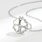 Trendy and personalized four-leaf clover and heart, a two-wear design and versatile necklace