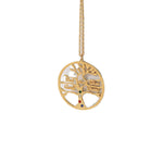 Trendy Fashion Hollow Tree of Life Inlaid Zircon Customizable Name Design Versatile Necklace