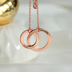 Noble and light luxury size double ring interlocking customizable name design versatile necklace