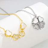 Trendy and personalized four-leaf clover and heart, a two-wear design and versatile necklace