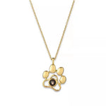 Trendy and fashionable dog paw print projection necklace