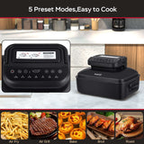 Geek Chef 7 In1 Smokeless Electric Indoor Grill With Air Fry, Roast, Bake, Portable 2 In 1 Indoor Tabletop Grill & Griddle With Preset Function, Removable Non-Stick Plate, Air Fryer Basket, Ban Amazon, griddle, Zogies Deals
