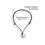 Novel trendy ring hollow out with turquoise design all-match necklace