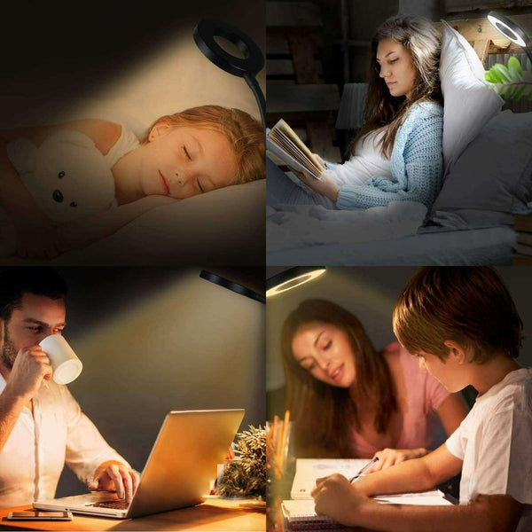 Clip On Desk Lamp LED Flexible Arm USB Dimmable Study Reading Table Night Light, lamp, Zogies Deals