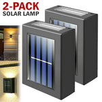 2 Pack New Solar Deck Lights Outdoor Waterproof LED Steps Lamps For Stairs Fence