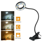 Clip On Desk Lamp LED Flexible Arm USB Dimmable Table Light, lamp, Zogies Deals