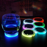 Colorful Cup Holder LED Light-up Coaster Solar & USB Charging Non-slip Coaster Ambient Light For Car Automatically, led cup holder, Zogies Deals