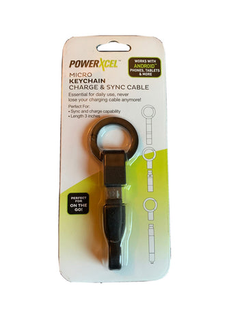 PowerXcel Micro Keychain Charge & Sync Cable for ANDROID PHONES AND TABLETS