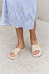 Forever Link Studded Cross Strap Sandals in Cream