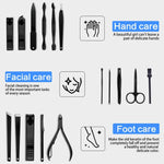 New 16 in 1 Nail Cutter Professional Stainless Steel Scissors Grooming Kit Art Cuticle Utility Tools Nail Clipper Manicure Set